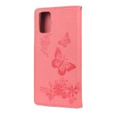 Peňaženkové kožené puzdro BUTTERFLY Xiaomi Redmi 10 - Ružová