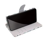 Peňaženkové kožené puzdro DRAWING na Oppo A54 5G - Pink Green Leaf