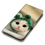 Peňaženkové kožené puzdro DRAWING na Oppo A54 5G - Frog Kitten