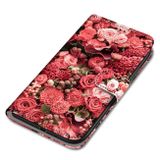 Peňaženkové kožené puzdro DRAWING na Oppo A54 5G - Pink Rose Garden