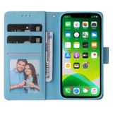 Peňaženkové kožené puzdro MARBLE na iPhone 13 Mini - Modrá