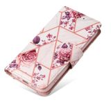 Peňaženkové kožené puzdro MARBLE na iPhone 13 - Ružovozlatá