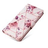 Peňaženkové kožené puzdro MARBLE na iPhone 13 Pro Max - Ružovozlatá