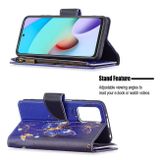 Peňaženkové kožené puzdro DRAWING Xiaomi Redmi 10 - Purple Butterfly