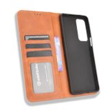 Peňaženkové kožené puzdro Retro na Motorola Edge 20 - Hnedá