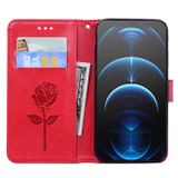 Peňaženkové kožené puzdro ROSE na iPhone 13 Pro - Červená