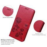 Peňaženkové kožené puzdro ROSE na iPhone 13 Pro Max - Červená