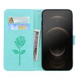 Peňaženkové kožené puzdro ROSE na iPhone 13 Pro Max - Zelená