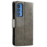 Peňaženkové kožené puzdro CaseNeo na Motorola Edge 20 Pro - Sivá