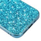 Gumený Glitter kryt na iPhone 13 - Modrá