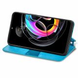Peňaženkové kožené puzdro Blooming Mandala na Motorola Edge 20 Lite - Modrá