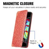 Peňaženkové kožené puzdro Blooming Mandala na Motorola Edge 20 - Oranžová