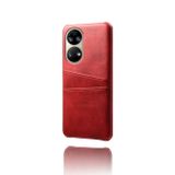 Kožený kryt CARD na Huawei P50 - Červená