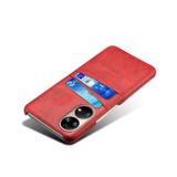 Kožený kryt CARD na Huawei P50 - Červená