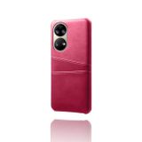 Kožený kryt CARD na Huawei P50 - Rose Red