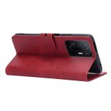 Peňaženkové kožené puzdro HAPPY CAT na Xiaomi Mi 11T / 11T Pro – Červená