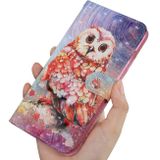 Peňaženkové 3D puzdro PAINTED na Samsung Galaxy S22 Plus 5G - Color Owl