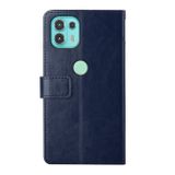 Peňaženkové kožené puzdro Y Stitching na Motorola Edge 20 Lite - Modrá