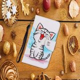 Peňaženkové púzdro Coloured Drawing Pattern na iPhone 11 pro-Red Mouth Cat