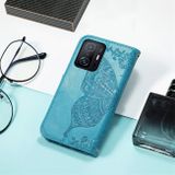 Peňaženkové kožené puzdro BUTTERFLY LOVE na Xiaomi Mi 11T / 11T Pro – Modrá