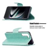 Peňaženkové kožené puzdro BUTTERFLIES na Samsung Galaxy S22 Plus 5G - Zelená