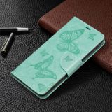 Peňaženkové kožené puzdro BUTTERFLIES na Samsung Galaxy S22 Plus 5G - Zelená