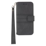 Peňaženkové kožené puzdro STRIPED na Samsung Galaxy A03 – Čierna