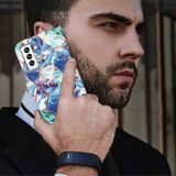 Peňaženkové kožené puzdro MARBLE na Samsung Galaxy S22 5G - Modrozelená