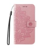 Peňaženkové kožené puzdro FLOWERS na Huawei Nova 8i - Ružovozlatá