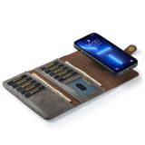 Multifunkčné peňaženkové puzdro DG.MING na iPhone 13 Pro Max - Šedá