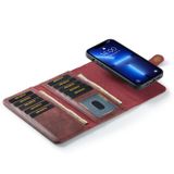 Multifunkčné peňaženkové puzdro DG.MING na iPhone 13 Mini - Červená