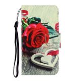 Peňaženkové 3D puzdro DRAWING na iPhone 13 Mini - Red Rose