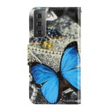 Peňaženkové 3D puzdro DRAWING na Samsung Galaxy S22 5G - A Butterfly