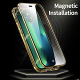 Magnetic Metal puzdro na iPhone 13 - Zlatá
