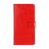 Peňaženkové kožené puzdro IDEWEI na Oppo A54 / A54s - Červená