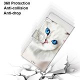 Peňaženkové kožené puzdro DRAWING na Samsung Galaxy A13 - White Kitten