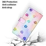 Peňaženkové kožené puzdro DRAWING na Samsung Galaxy S22 5G - Footprint Water Drops