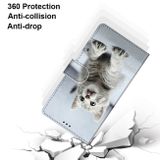 Peňaženkové kožené puzdro DRAWING na Samsung Galaxy S22 Plus 5G - Small Grey Cat
