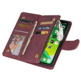 Multifunkčné peňaženkové puzdro na iPhone 13 Mini - Wine Red