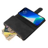 Multifunkčné peňaženkové puzdro na iPhone 13 Pro - Čierna