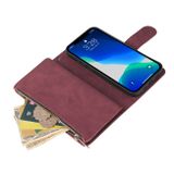 Multifunkčné peňaženkové puzdro na iPhone 13 Pro Max - Wine Red