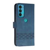 Peňaženkové kožené puzdro Cubic na Motorola Edge 20 Pro - Modrá