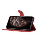 Peňaženkové kožené puzdro CUBIC na iPhone 13 Mini - Červená