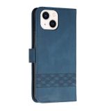 Peňaženkové kožené puzdro CUBIC na iPhone 13 - Modrá
