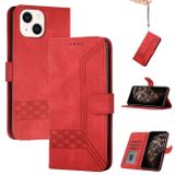 Peňaženkové kožené puzdro CUBIC na iPhone 13 - Červená