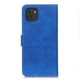 Peňaženkové kožené puzdro CROCODILE na Samsung Galaxy A03 – Modrá