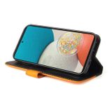 Peňaženkové kožené puzdro COLOR na Samsung Galaxy A53 5G - Oranžová