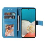 Peňaženkové kožené puzdro FLOWERS na Samsung Galaxy A53 5G - Modrá