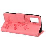 Peňaženkové kožené puzdro BUTTERFLY na Xiaomi Redmi Note 11 / 11S - Ružová