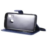 Peňaženkové kožené puzdro na Samsung Galaxy A40 - Modrý